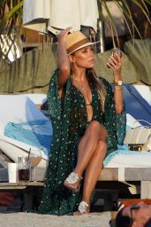 Sylvie Meis and Niclas Castello at Shellona Beach in St-Barts 12/28/2019