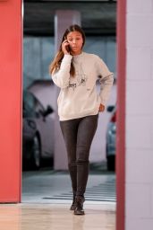 Zoe Saldana in Tights - Talks on Her Phone in Beverly Hills 12/18/2019