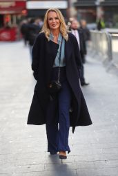 Amanda Holden in a Blue Coat - Out in London 01/09/2020