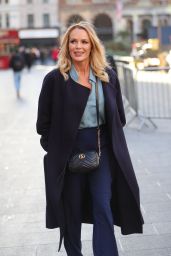 Amanda Holden in a Blue Coat - Out in London 01/09/2020