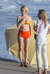 Amber Valletta in a Bikini - Photoshoot at Malibu Beach 01/30/2020