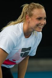 Donna Vekic - Practises During the 2020 Australian Open 01/19/2020