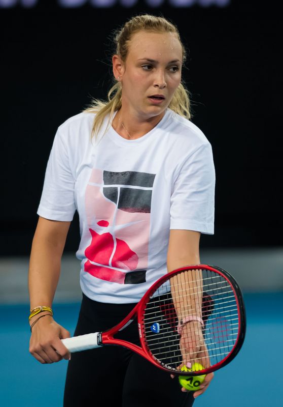 Donna Vekic - Practises During the 2020 Australian Open 01/19/2020