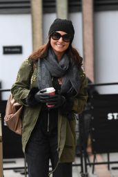 Emma Barton Street Style - Leaves the Hotel in Manchester 01/15/2020