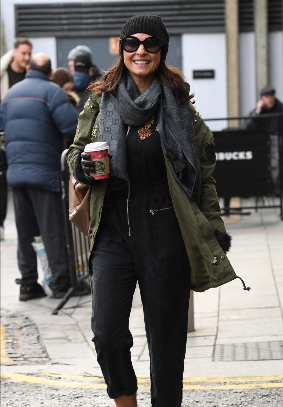 Emma Barton Street Style - Leaves the Hotel in Manchester 01/15/2020