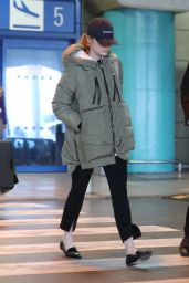 Emma Stone in Travel Outfit - Arriving at Athens International Airport 01/27/2020