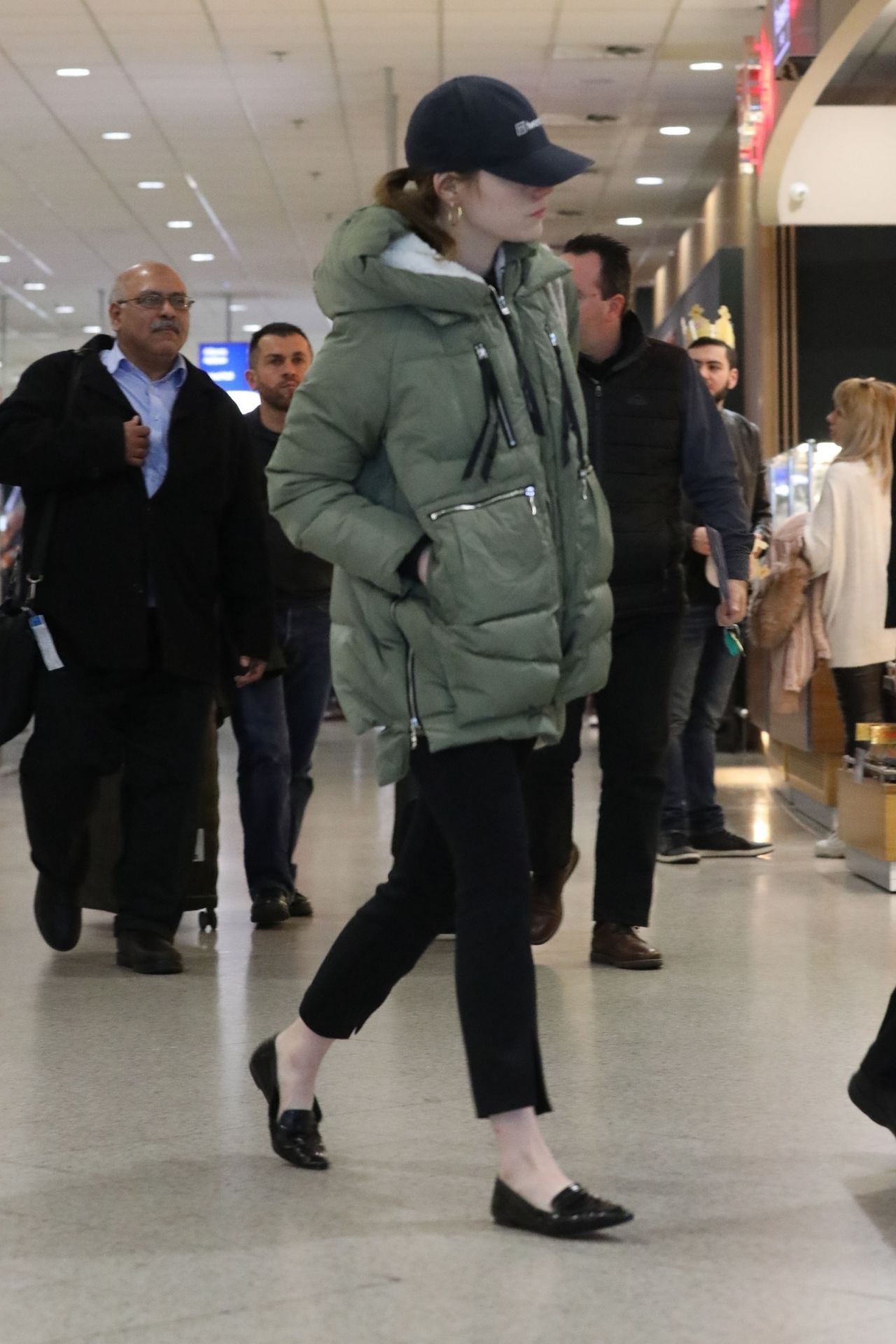 Emma Stone in Travel Outfit - Arriving at Athens ...