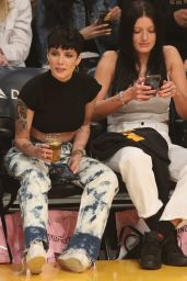 Halsey - Basketball Game at the Staples Center in Los Angeles 01/13/2020