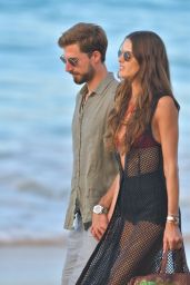 Izabel Goulart and Kevin Trapp Walk the Beach in St Barth 12/31/2019