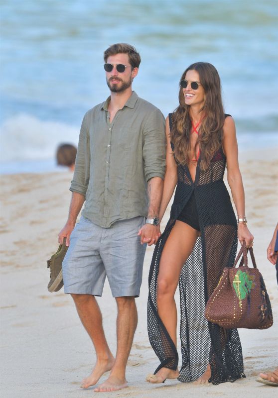 Izabel Goulart and Kevin Trapp Walk the Beach in St Barth 12/31/2019