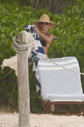 Jennifer Aniston Bikini Candids - Beach in Tulum 01/01/2020