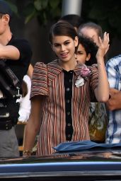 Kaia Gerber Poses With a Classic Car - Photoshoot in Miami 01/13/2020
