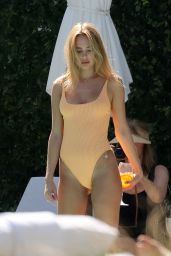 Kimberley Garner in an Orange Swimsuit - Miami 01/30/2020