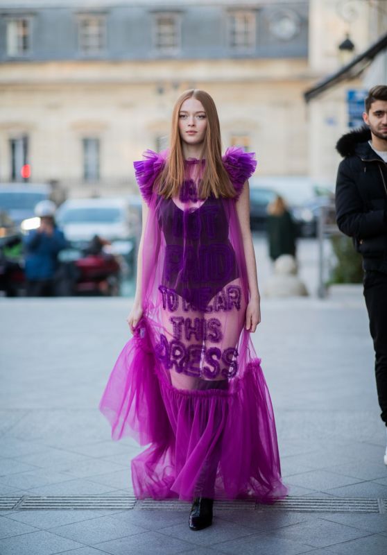 Larsen Thompson - Outside Viktor and Rolf Fashion Show in Paris 01/22/2020