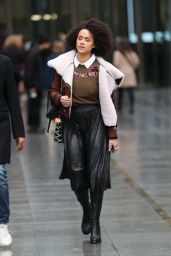 Nathalie Emmanuel Style - Exiting BBC Studios in London 01/14/2020