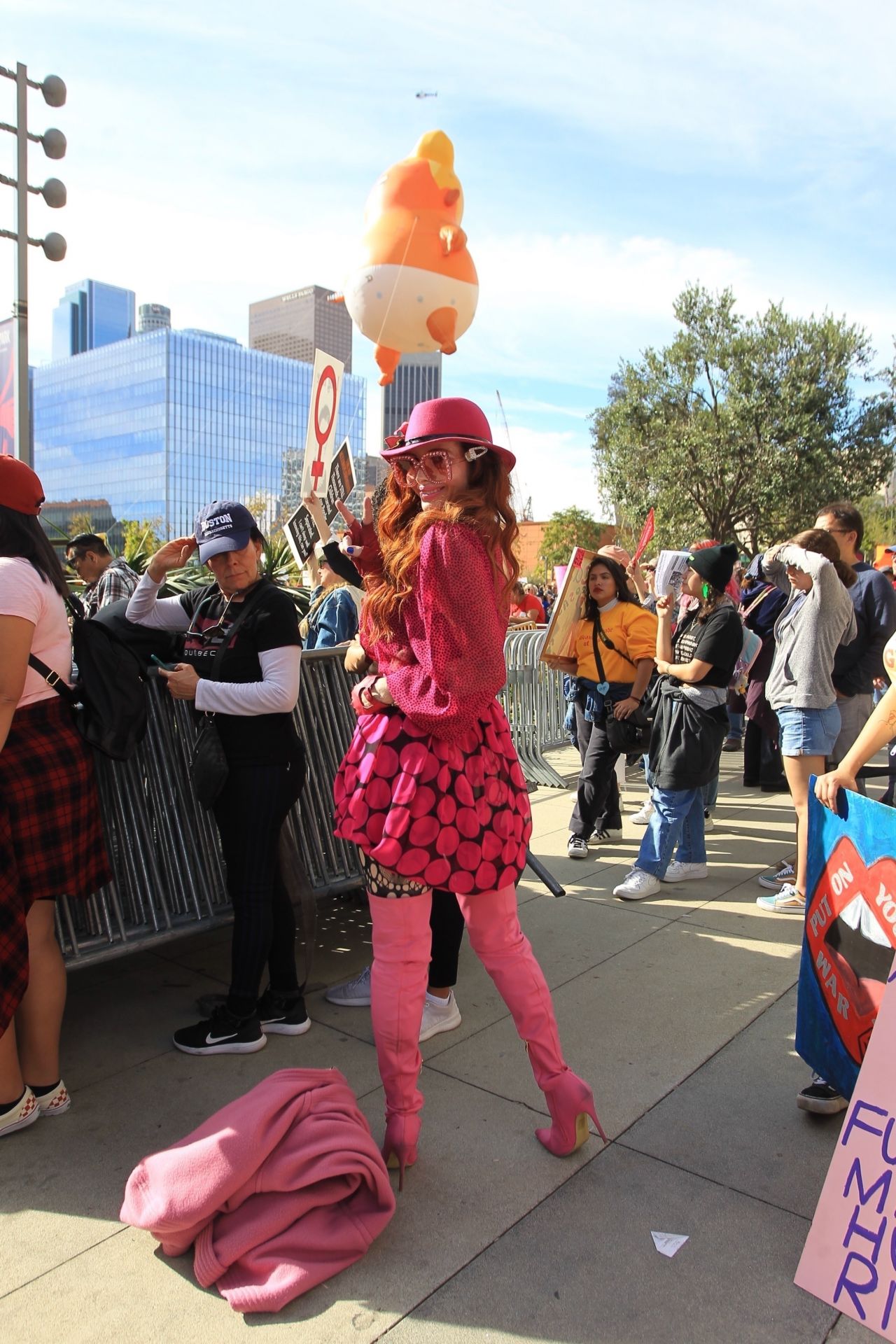 Phoebe Price - Women's March in Los Angeles 01/18/2020 • CelebMafia