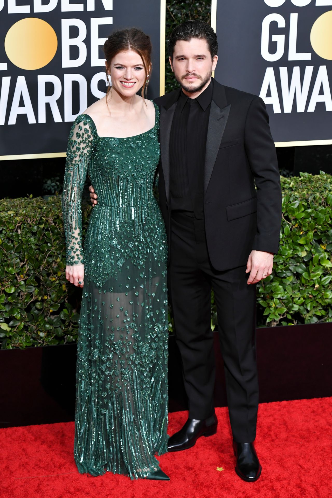 Rose Leslie and Kit Harington - 2020 Golden Globe Awards ...