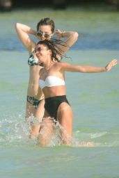 Sarah Hyland, Ashley Newbrough and Ciara Robinson On the Beach in Cancun 12/31/2019