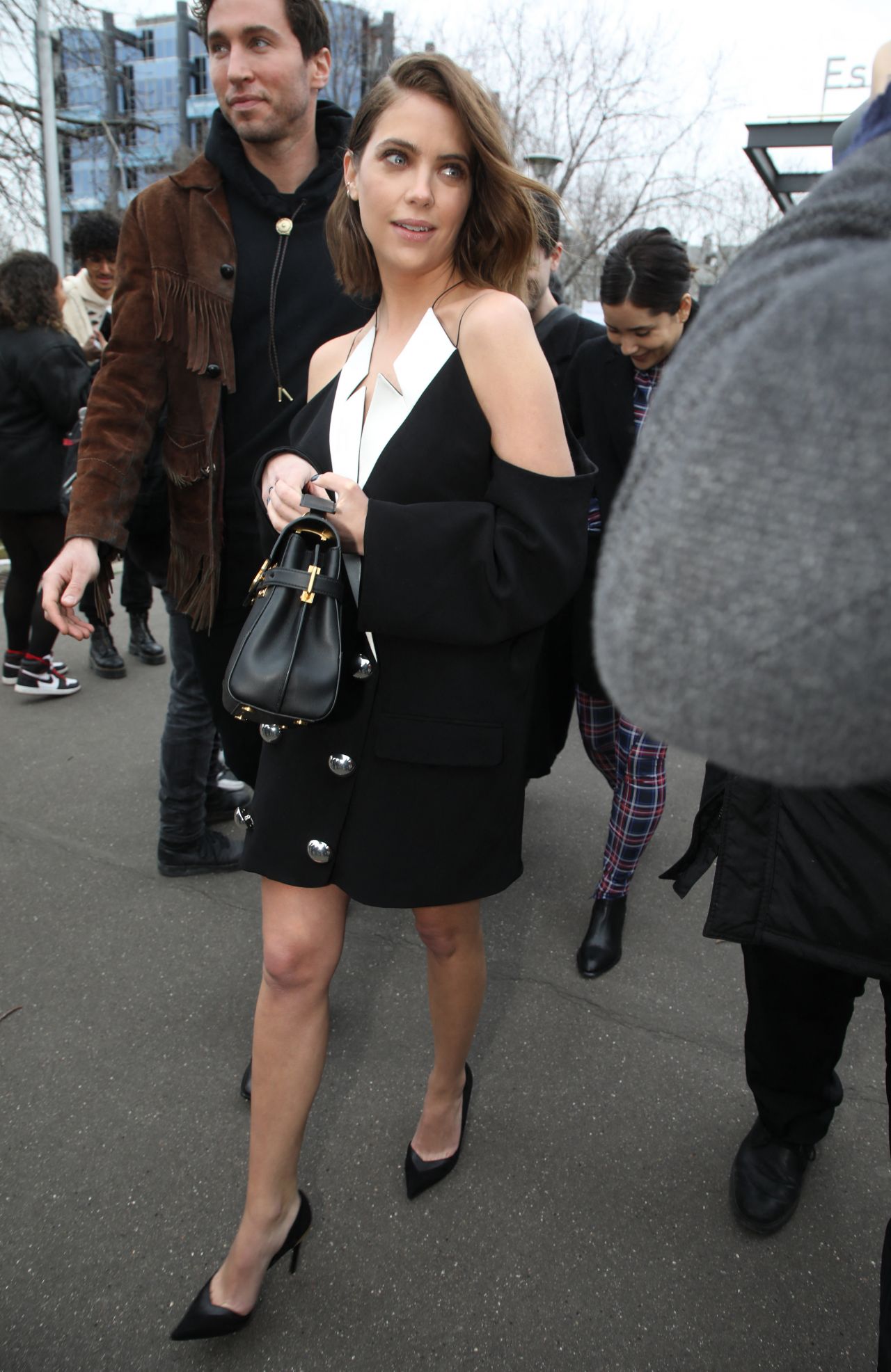 ASHLEY BENSON Leaves Balmain Fashion Show at PFW in Paris 02/28