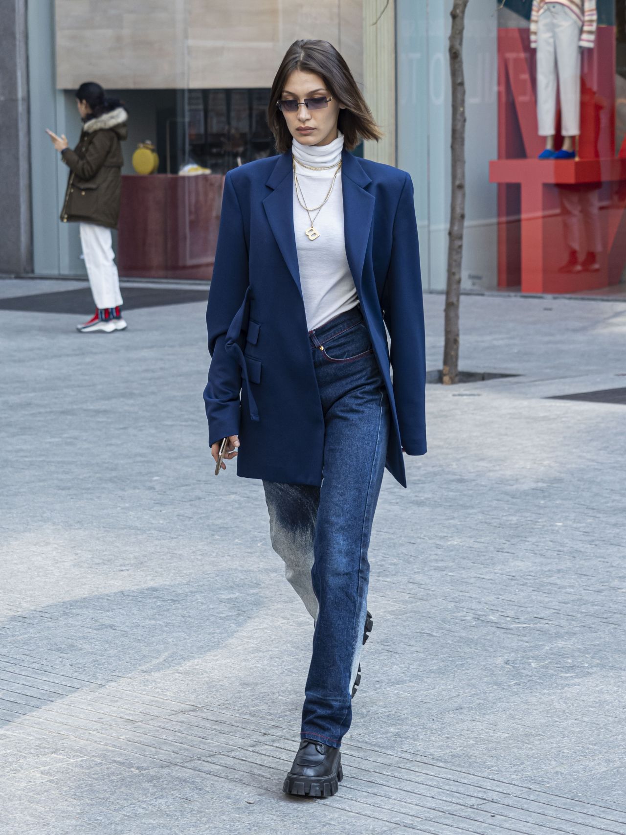 Bella Hadid - Arriving to Max Mara Headquarters in Milan 02/19/2020 ...