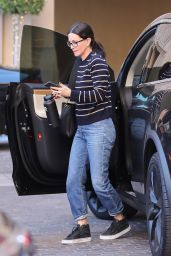 Courteney Cox in Casual Outfit - Arriving at the Montage Hotel in