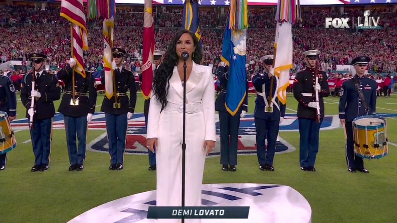 Demi Lovato - Sings the U.S. National Anthem Super Bowl LIV • CelebMafia