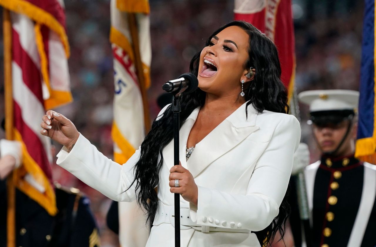Demi Lovato Sings The Us National Anthem Super Bowl Liv • Celebmafia 4348