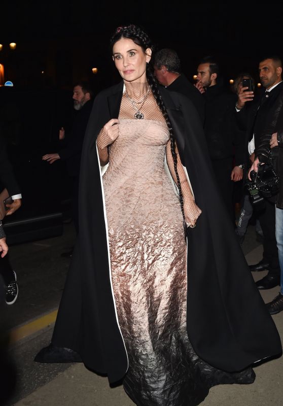 Demi Moore - Arrives at the Harpers Bazaar Party in Paris 02/26/2020