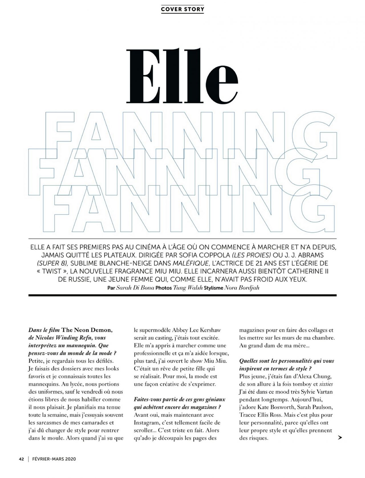 Elle Fanning - Glamour Paris March 2020 Issue • CelebMafia