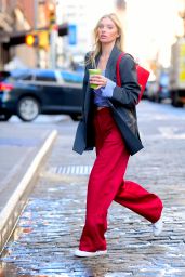 Elsa Hosk Street Style - Out in NYC 02/27/2020