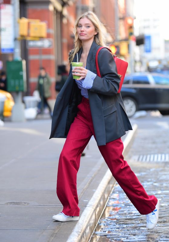 Elsa Hosk Street Style - Out in NYC 02/27/2020