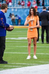 Emily Ratajkowski - On the Field Before Super Bowl LIV in Miami 02/02/2020