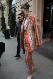 Gigi Hadid - Leaves the Royal Monceau Hotel in Paris 02/25/2020