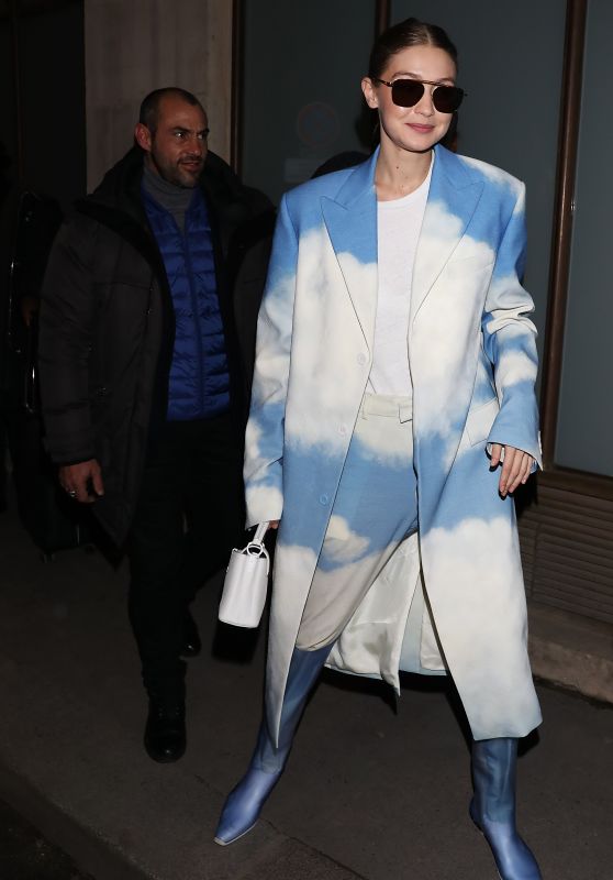 Gigi Hadid - Leaving the LVMH Offices in Paris 02/27/2020