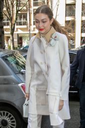 Gigi Hadid - Leaving the Royal Monceau Hotel in Paris 02/27/2020