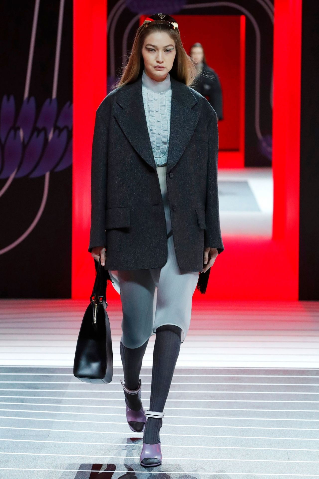 Gigi Hadid Source👸 on X: February 20: Gigi hadid backstage at Prada FW20  fashion show during Milan fashion Week    / X