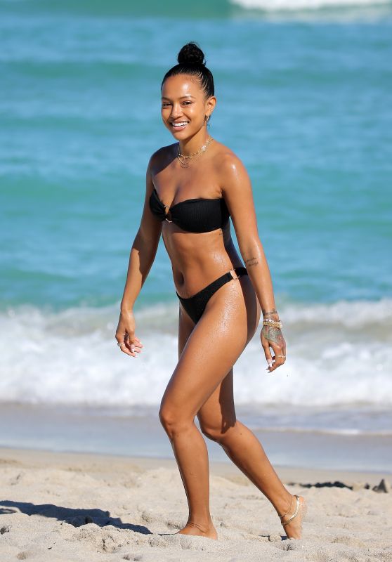 Karrueche Tran in a Bikini on the Beach in Miami 02/03/2020