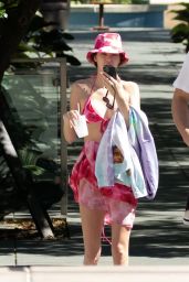 Kendall Jenner in a Bikini - Poolside in Miami 02/03/2020