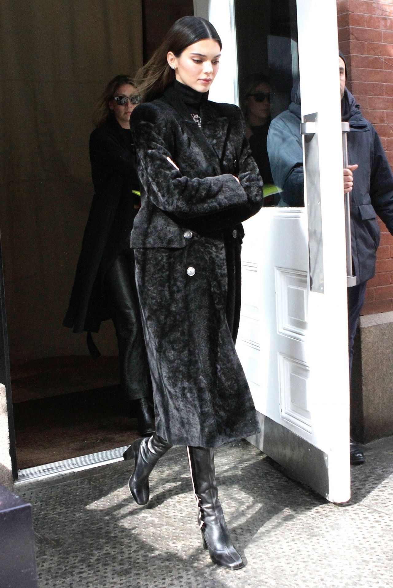 Kendall Jenner in a Bold Coat and Leather Boots 02/08/2020 • CelebMafia