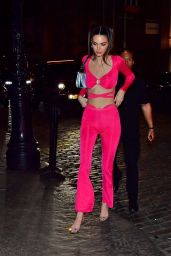 Kendall Jenner in Neon Pink - Heads Out to a Party in NYC 02/08/2020