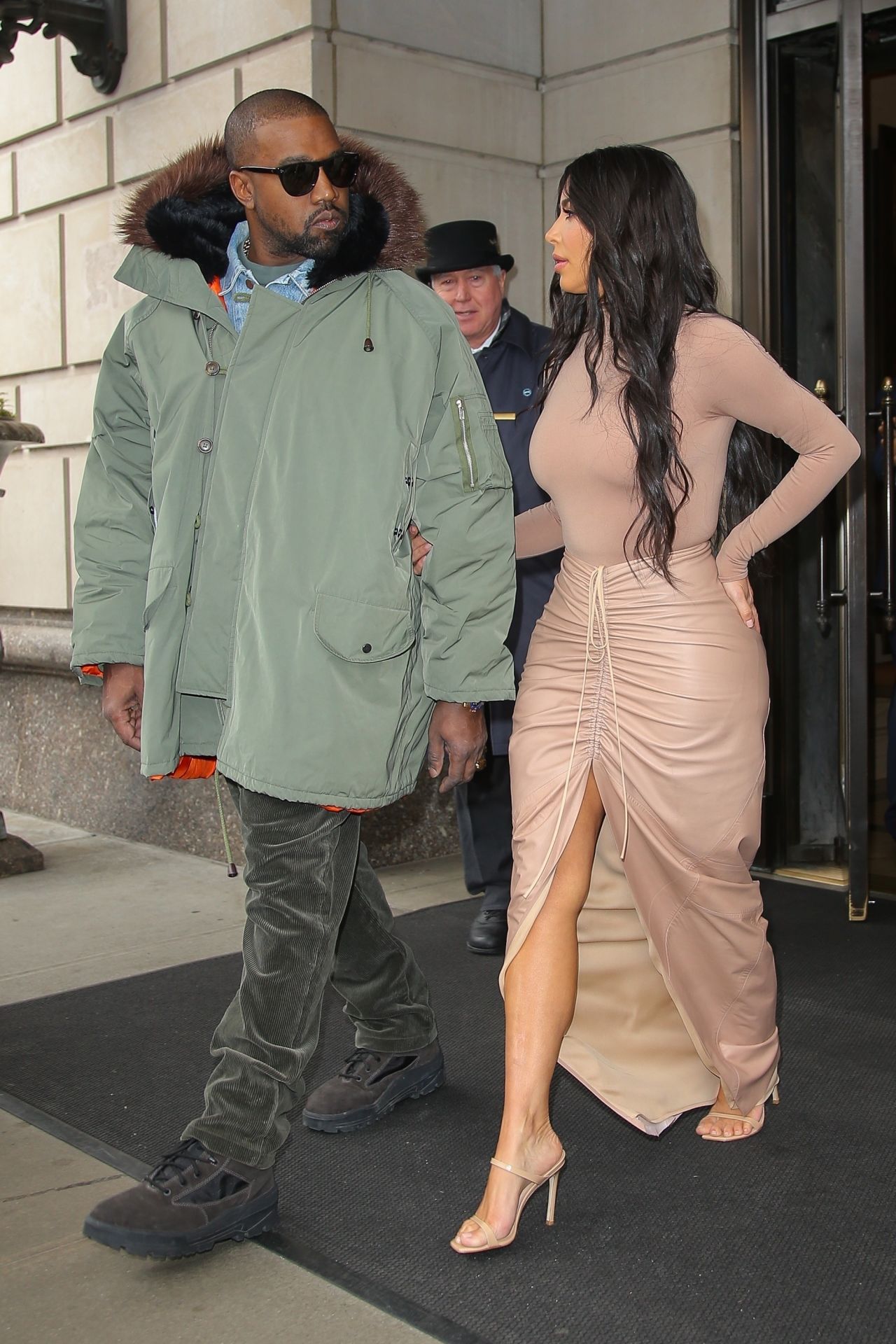 Kim Kardashian and Kanye West - Leaves Hotel in New York City 02/05 ...