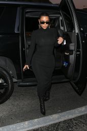 Kim Kardashian in a Black Form-Fitting Dress 02/24/2020
