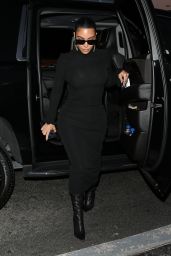 Kim Kardashian in a Black Form-Fitting Dress 02/24/2020