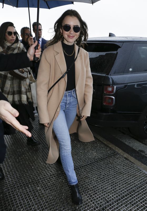 Lily Collins - Leaving Her Hotel in Paris 02/26/2020