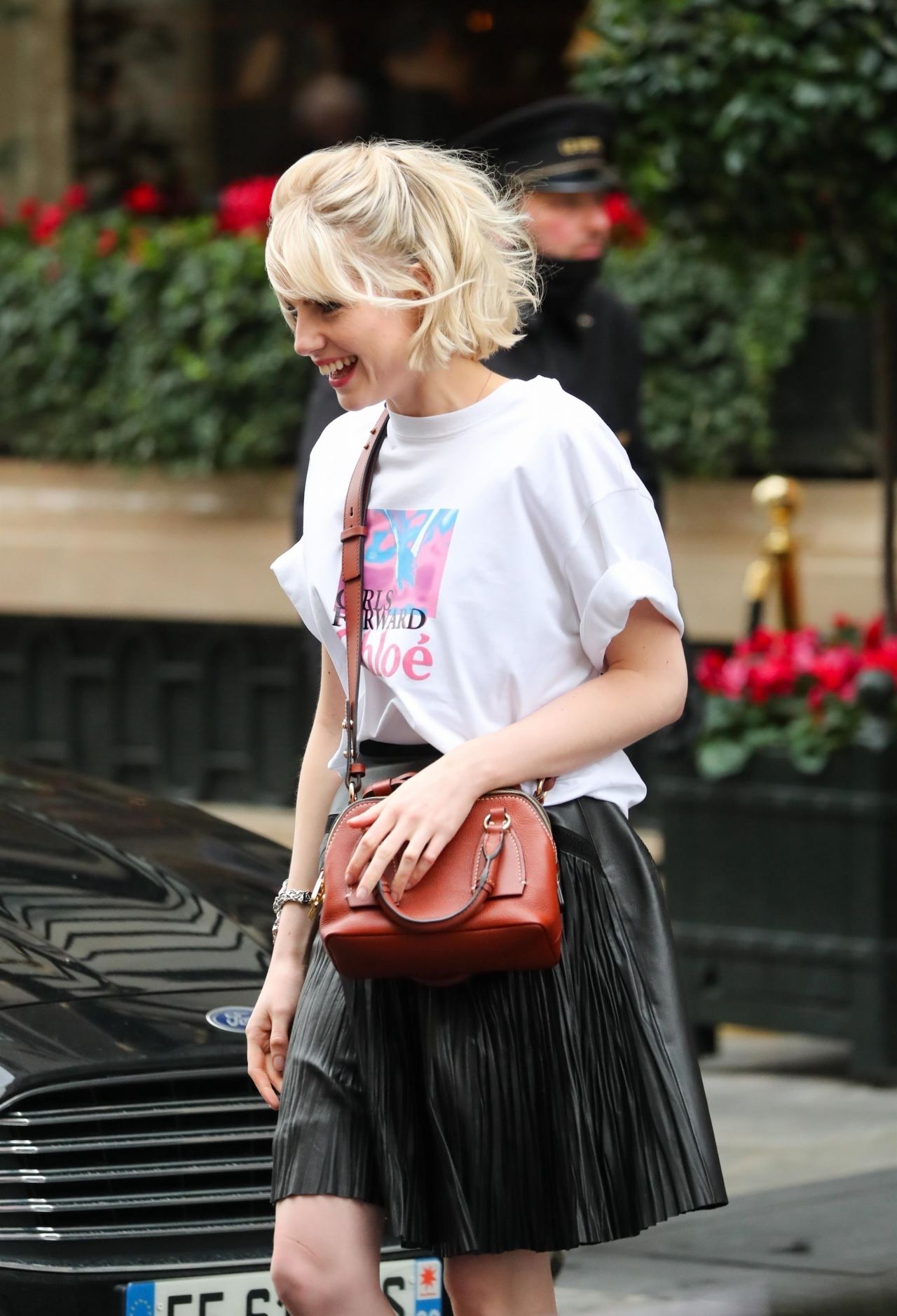 Lucy Boynton Street Style - Leaving Her Hotel in Paris 02/27/2020