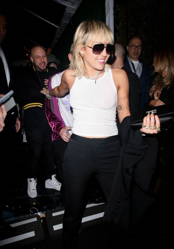 Miley Cyrus - Leaving the William Morris Endeavor Pre Oscar Party in Beverly Hills 02/07/2020