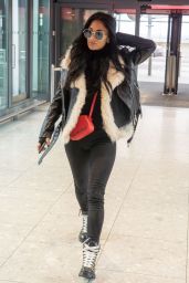 Nicole Scherzinger in Travel Outfit - Heathrow Airport in London 02/03/2020