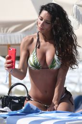 Raffaella Modugno in a Floral Bikini - Beach in Miami 02/13/2020