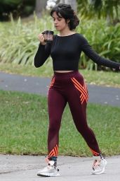 Camila Cabello in Leggings and Tight Top - Miami 03/26/2020