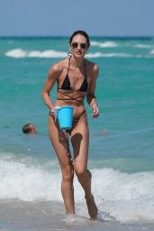 Candice Swanepoel in a Bikini on the Beach in Miami 03/18/2020